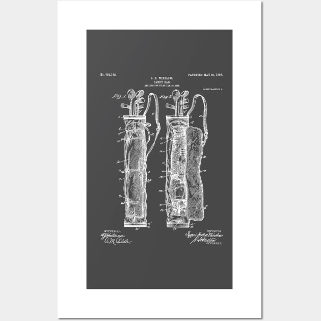 Golf Bag Patent - Caddy Art - Antique Wall Art by patentpress